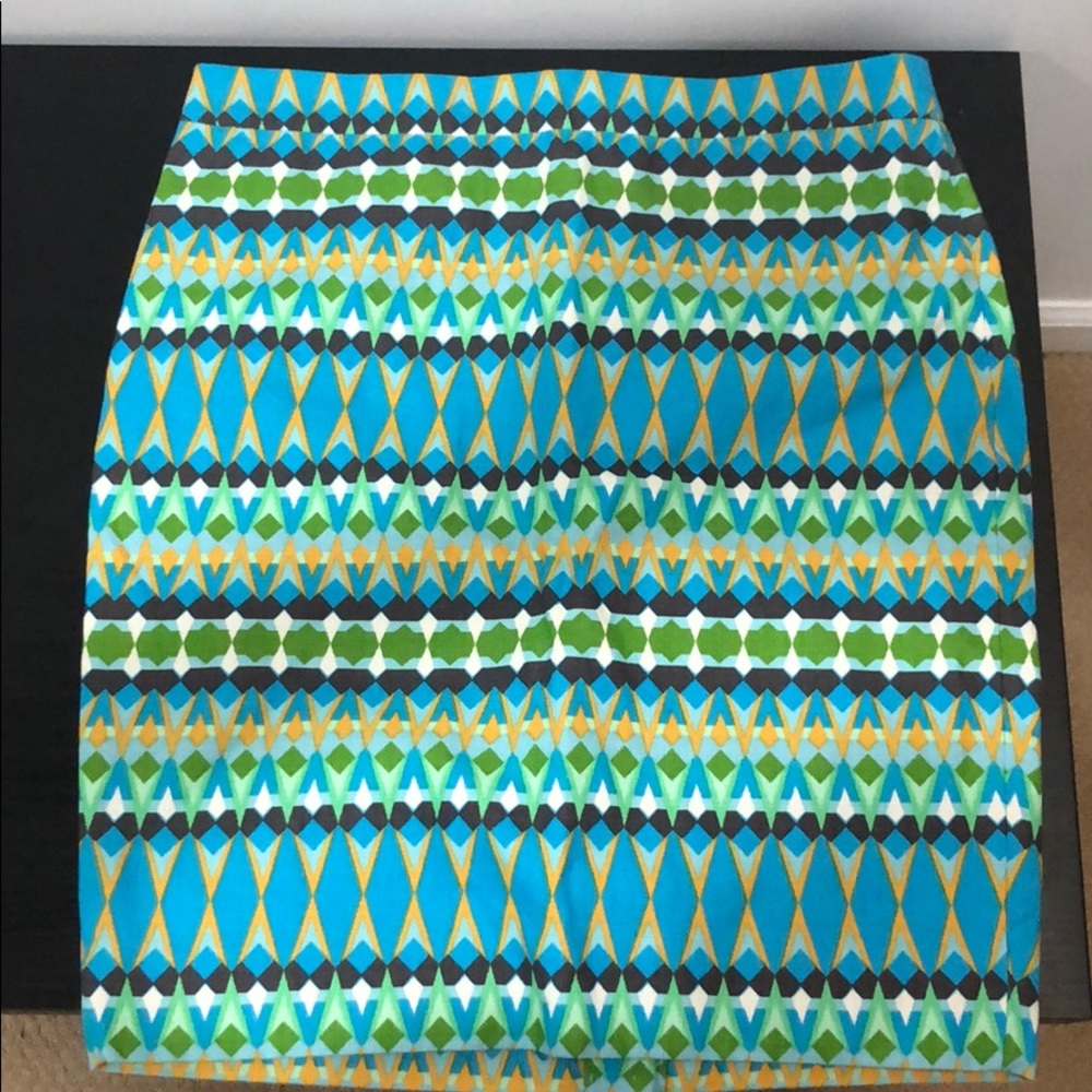 J. Crew patterned pencil skirt